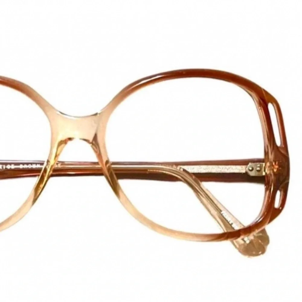 1980’s Vintage Gradient Brown, Oversized Geek Eyeglasses Cutouts,‎ NOS